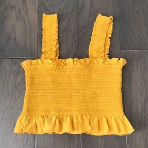 F21 Mustard Yellow Crop Top